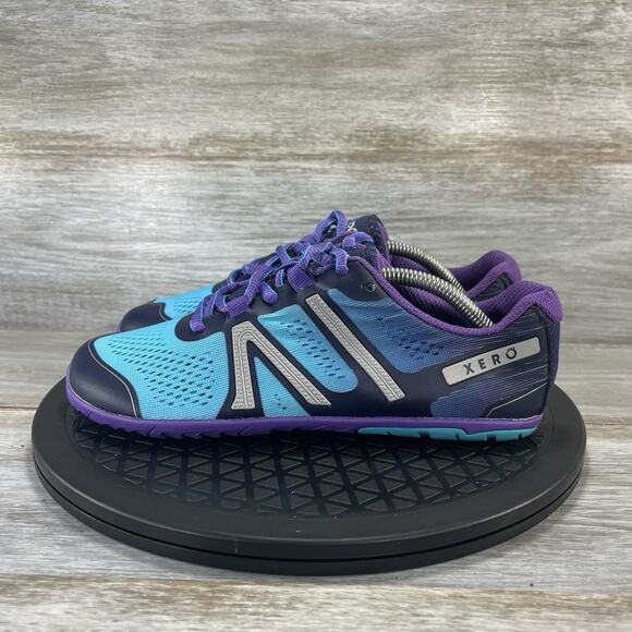 Xero Women’s HFS Zero Dro Blue Purple Barefoot Running Shoes Size 7.5 - Picture 1 of 9